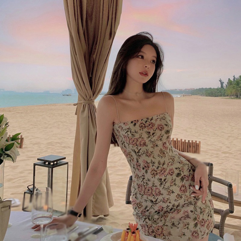 Phụ Nữ sexy Váy Dây In Hoa