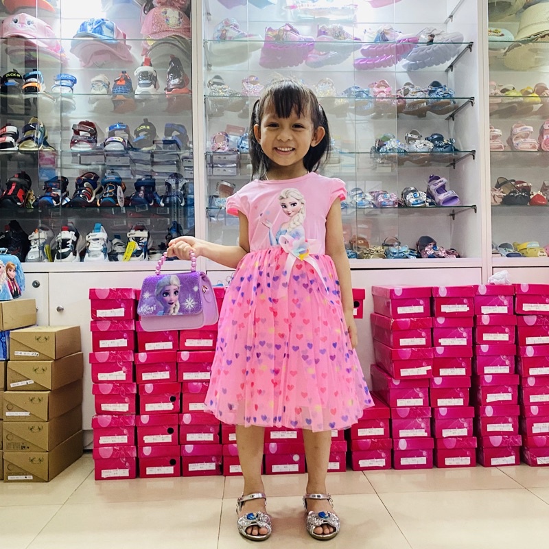 Váy đầm công chúa Elsa cho bé gái 3-7 tuổi đi học, đi chơi
