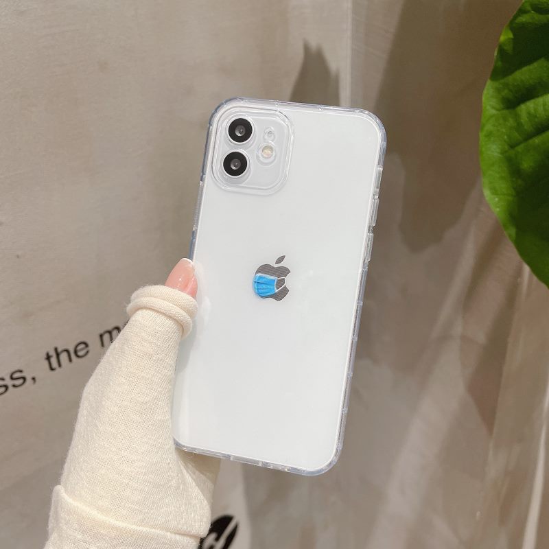 Ốp Điện Thoại TPU Mềm Hình Đeo Khẩu Trang Cho iPhone 11 Pro Max 12 13 Mini 7 8 Plus X XS XR
