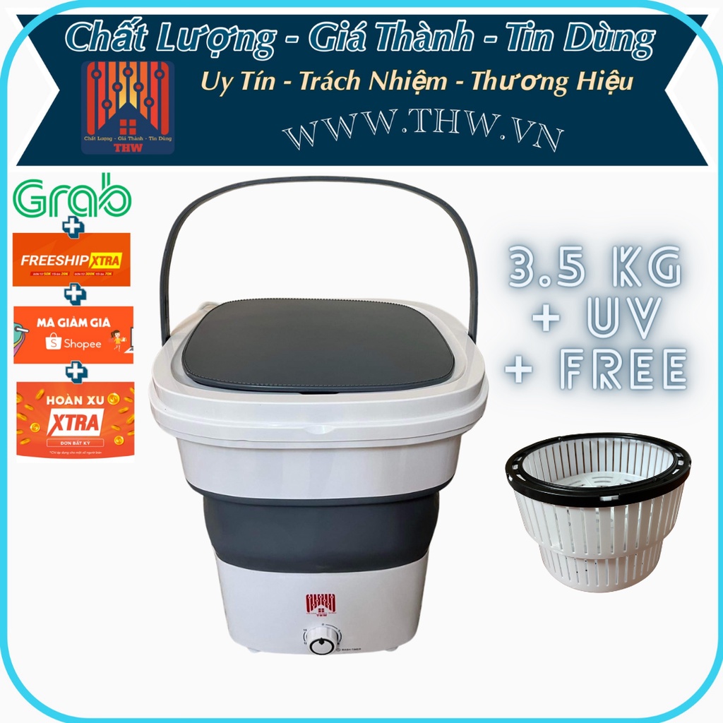 |THW| Máy giặt mini gấp gọn cao cấp bảo hành 2 năm Made By THW xuất khẩu Châu Âu