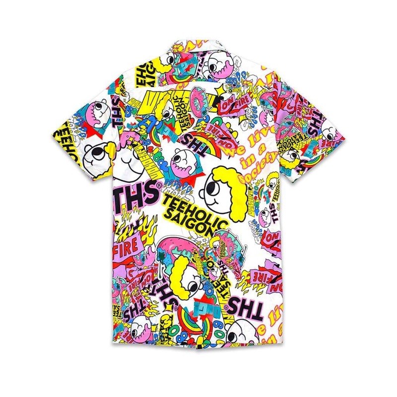 Áo Sơ Mi Form Rộng Unisex TeeHolic In Hoạ Tiết Hoạt Hình thS