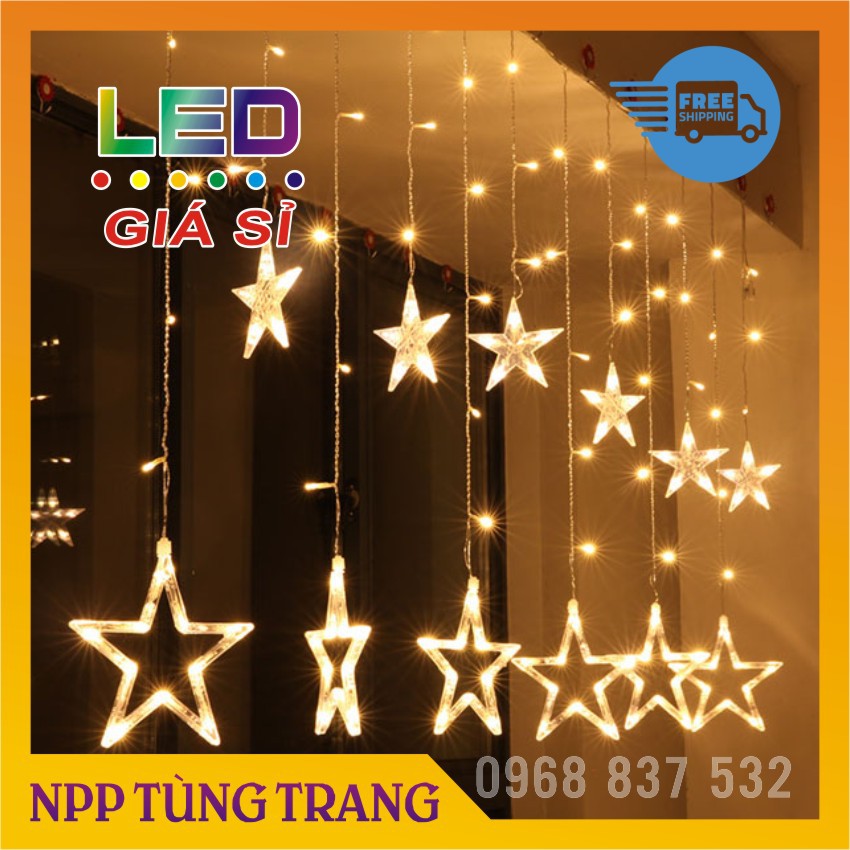 Đèn led trang trí hình ngôi sao dạng rèm