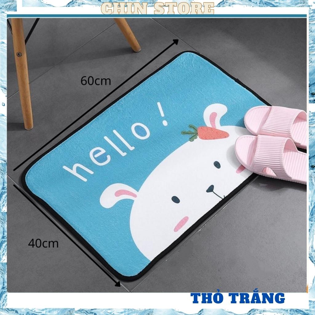 Thảm lau chân, trải sàn hình thú cưng ,sợi bông chống trượt, siêu thấm nước 60*40 cm