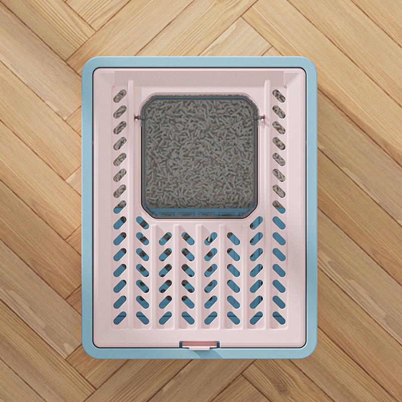 Nhà vệ sinh mèo chống văng cát hai cửa cho mèo  gấp gọn, ngăn mùi - new 2022