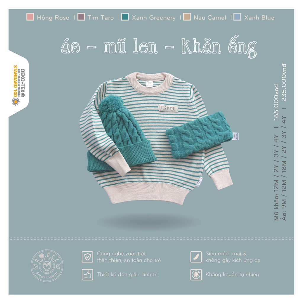 Set Mũ Len Khăn Ống