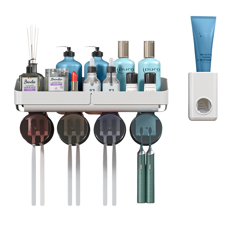 Giá treo bàn chải đánh răng gắn tường không cần khoan tiết kiệm không gian tiện dụng cho phòng tắm