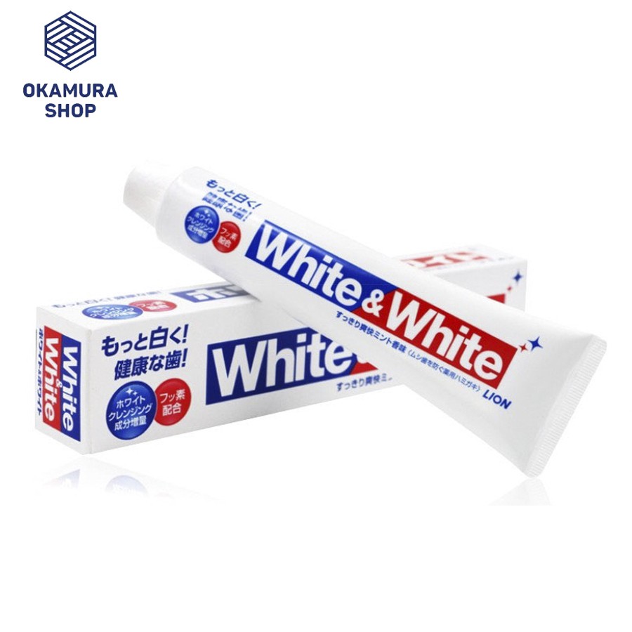 [Chính hãng Nhật] Kem đánh răng White &amp; White Lion nội địa Nhật Bản 150g