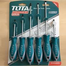 THT250606 Bộ 6 tua vít bake dẹp cao cấp  TOTAL