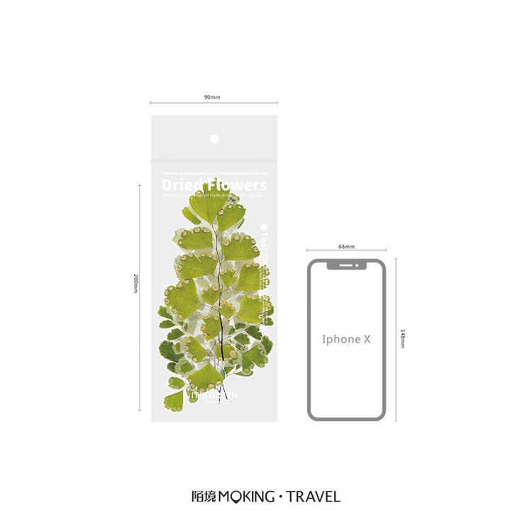 STI68 Nhãn dán size lớn giả hoa lá khô vintage không thấm nước