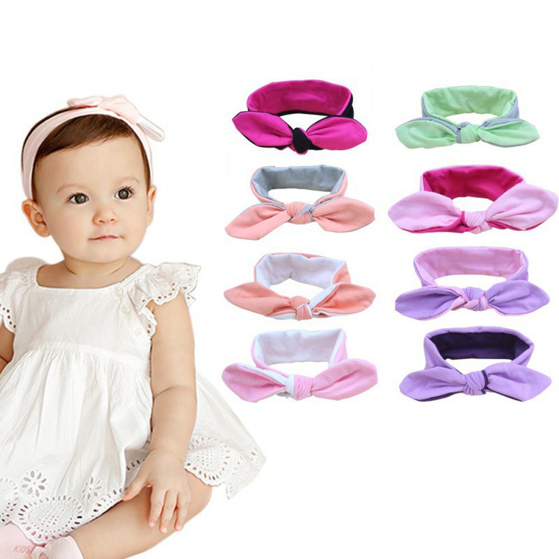 Băng buộc đầu có nơ dễ thương cho bé gái