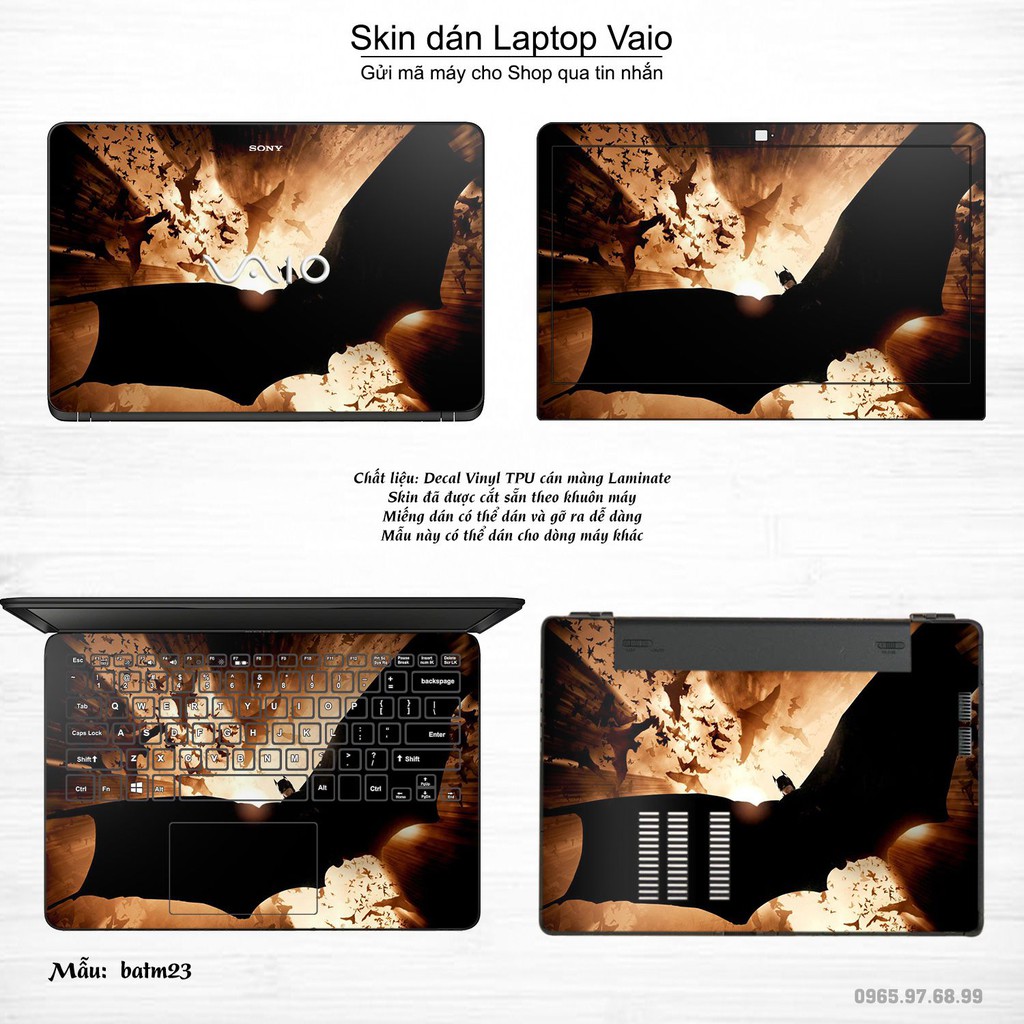 Skin dán Laptop Sony Vaio in hình Người dơi _nhiều mẫu 2 (inbox mã máy cho Shop)