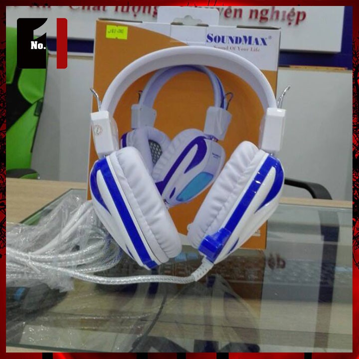 Tai Nghe Gaming Chụp Tai Headphone Có Dây SOUNDMAX AH-312 Tai Nghe Nhạc Máy Vi Tính Laptop Pc