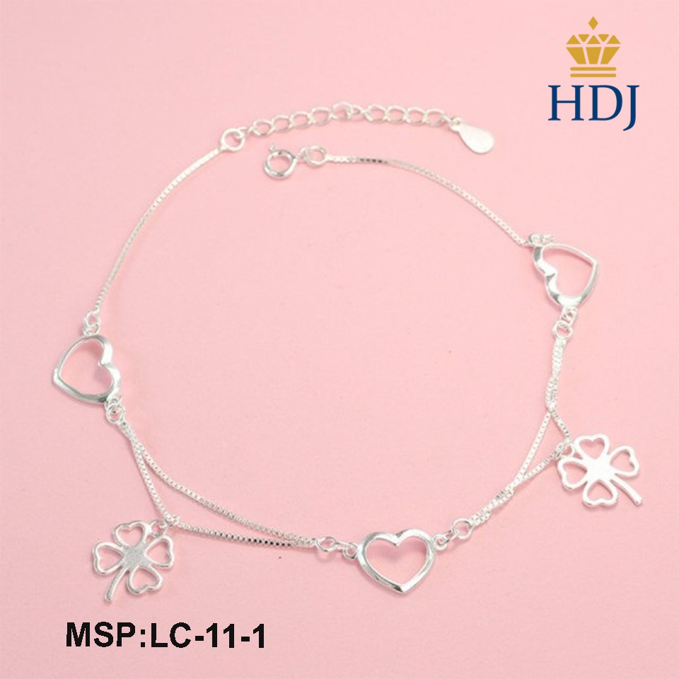 [HOT] Vòng đeo chân bạc nữ đẹp giá rẻ họa tiết cỏ bốn lá trang sức cao cấp HDJ mã LC-11-1 | BigBuy360 - bigbuy360.vn