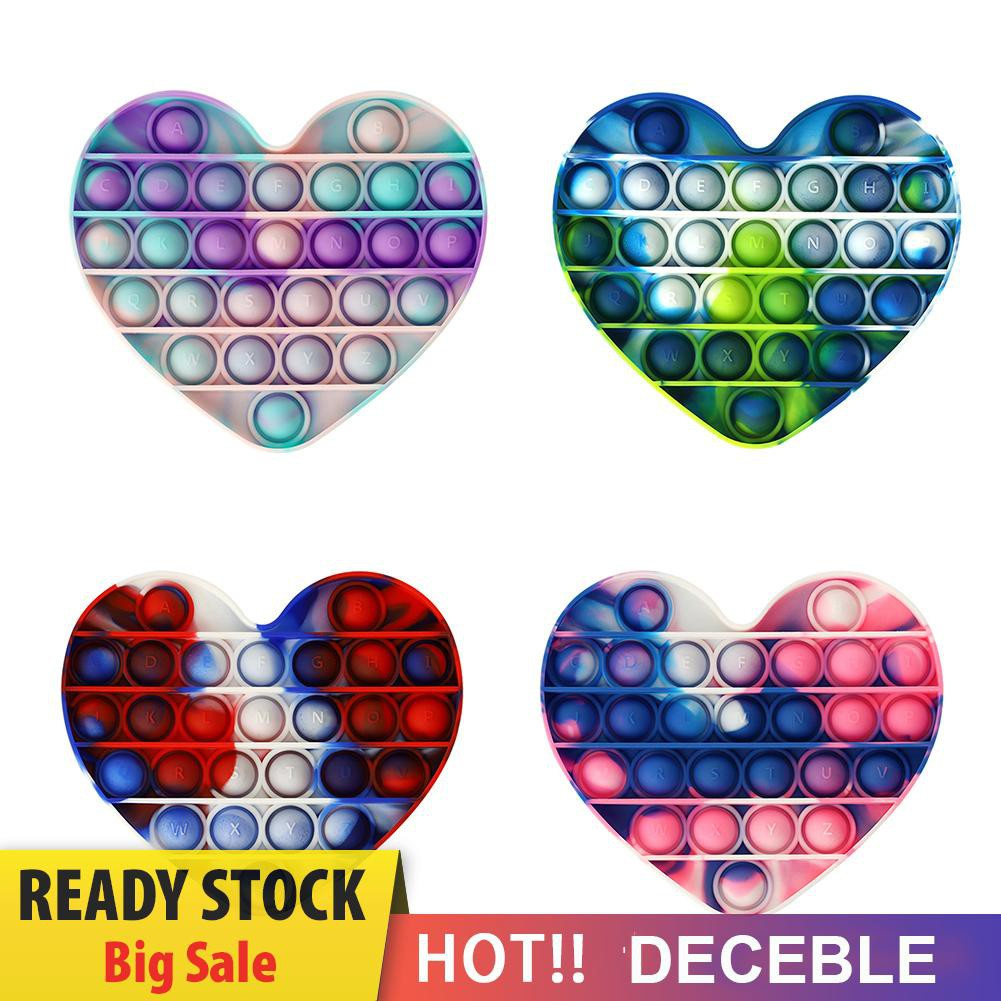 Pop It Fidget Đồ chơi Heart-shaped Stress Relief Đồ chơis Camo Print Puzzle Push Bubble Sensory Đồ chơi