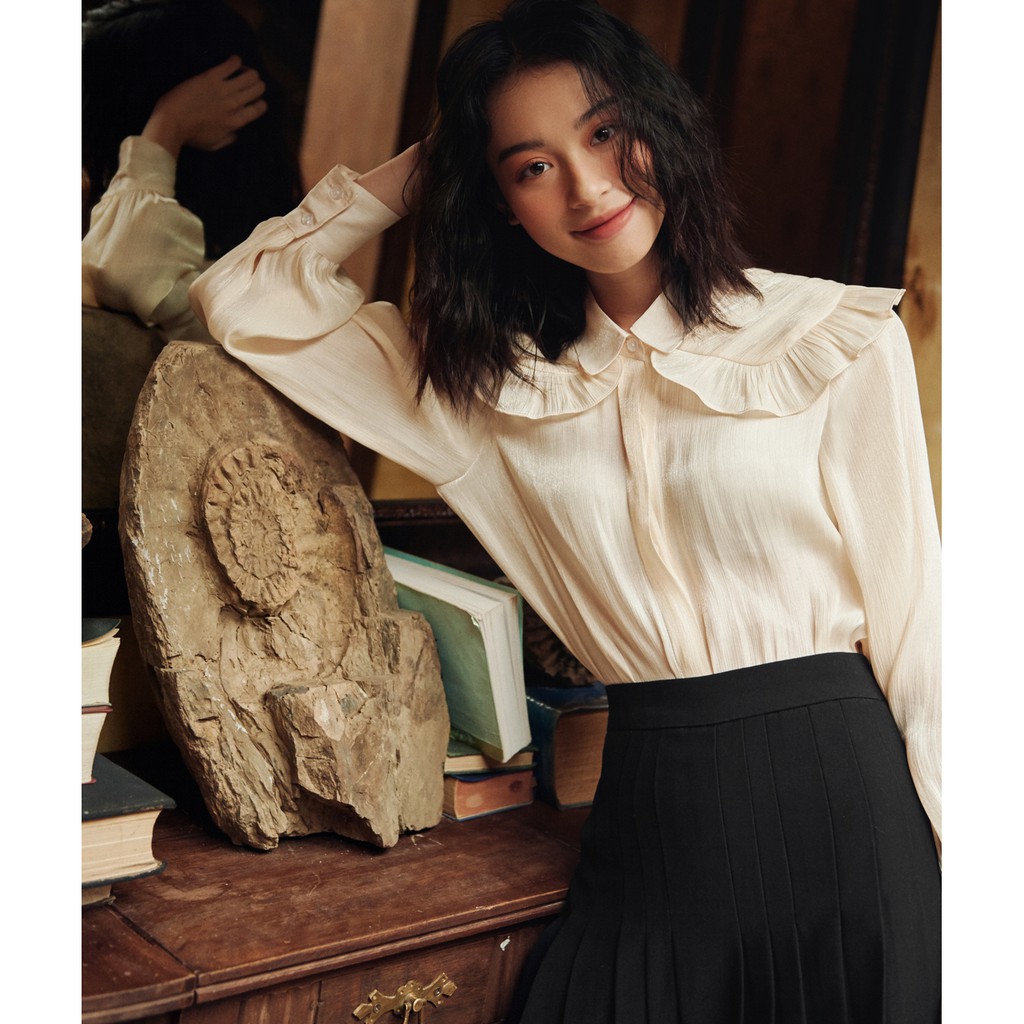 BLEUBIRD Áo sơ mi lụa tơ 2 lớp cổ CHLOE SHIRT | BigBuy360 - bigbuy360.vn