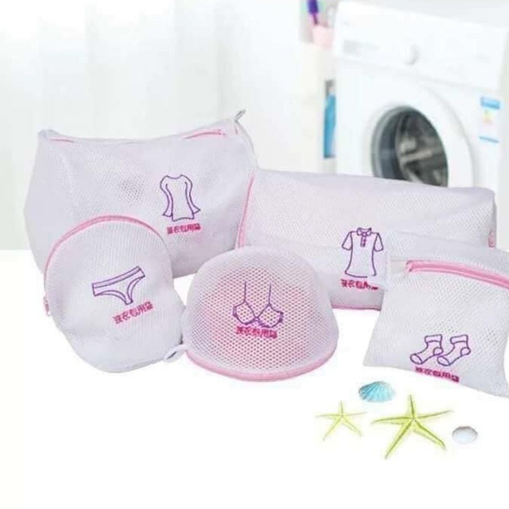 SÉT TÚI LƯỚI GIẶT ĐỒ 5 CHI TIẾT Hàng bao đẹp dầy dặn ko bung chỉ khi sử dụng nhiều lần