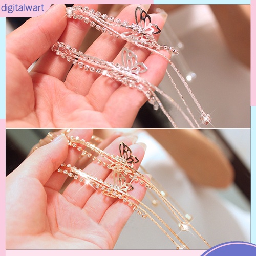 Cặp khuyên tai dây dài hình bướm đính đá quý nhân tạo lấp lánh sang trọng cá tính dành cho nữ