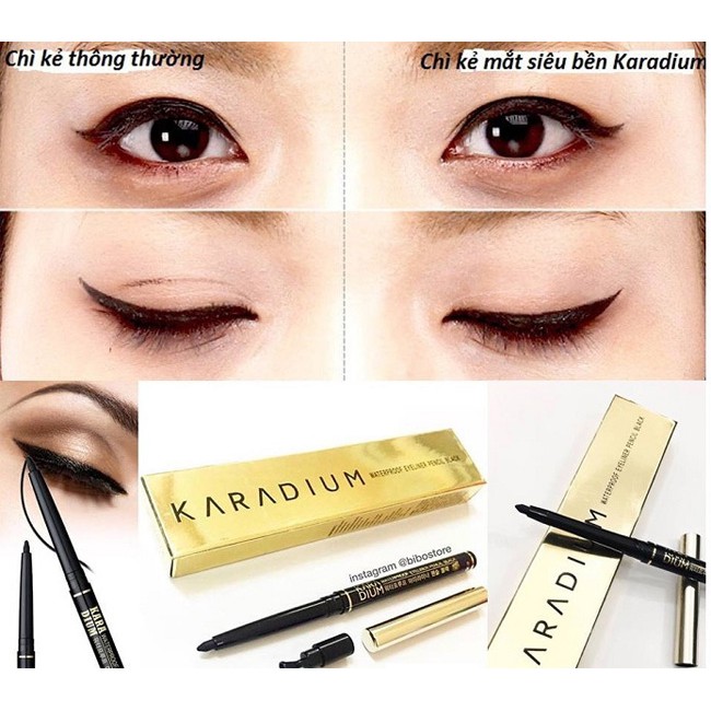 Kẻ Mắt Karadium Eyeliner Waterproof Pencil Black