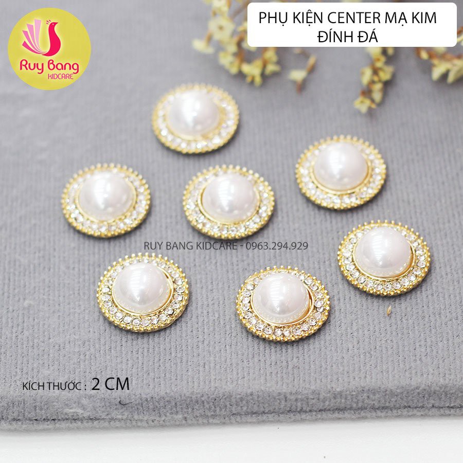 Phụ kiện mạ kim đính đá nguyên liệu dùng gắn bờm/cài đính đá, dây buộc tóc phong cách Hàn Quốc - link 2
