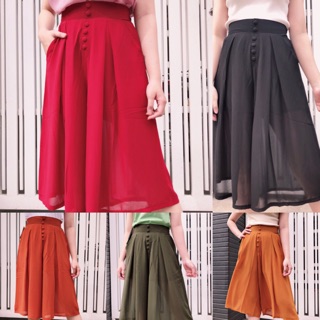 Quần voan ống rộng giả váy (ảnh thật) có túi. luke store