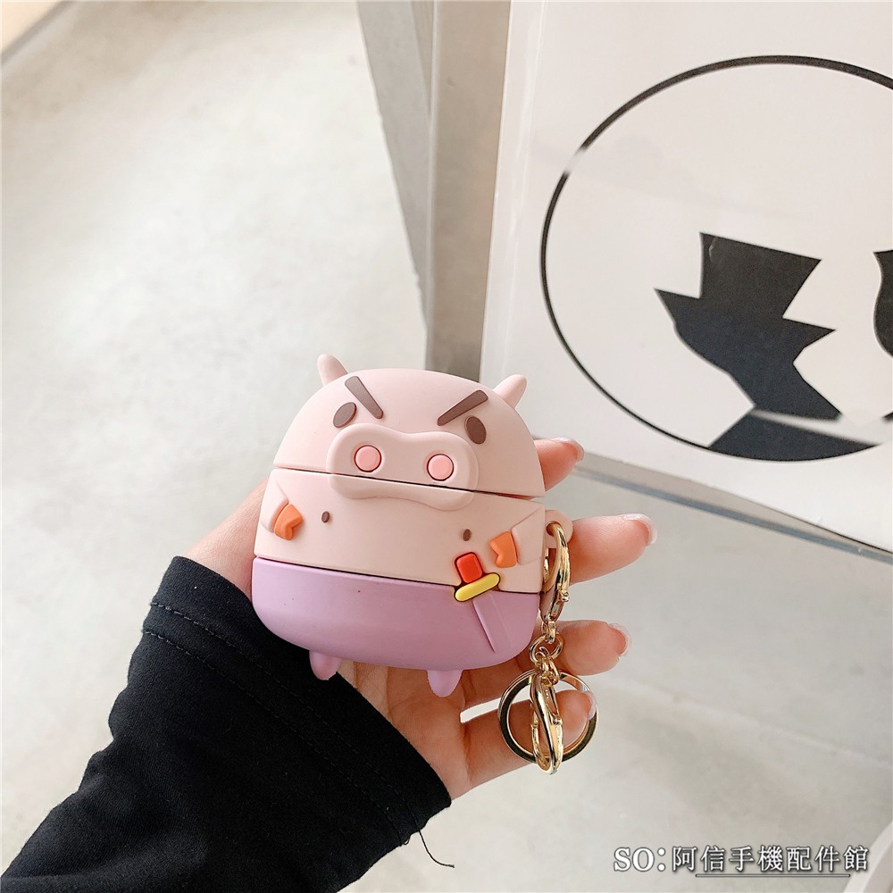 Vỏ Bọc Hộp Sạc Tai Nghe Airpods 3 Hình Con Heo Ngộ Nghĩnh