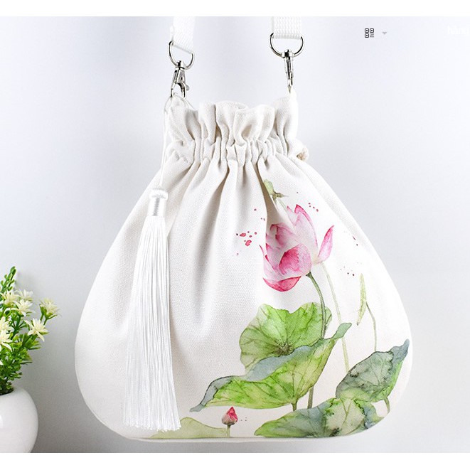 Túi cổ trang in hoa - Túi xách cầm tay