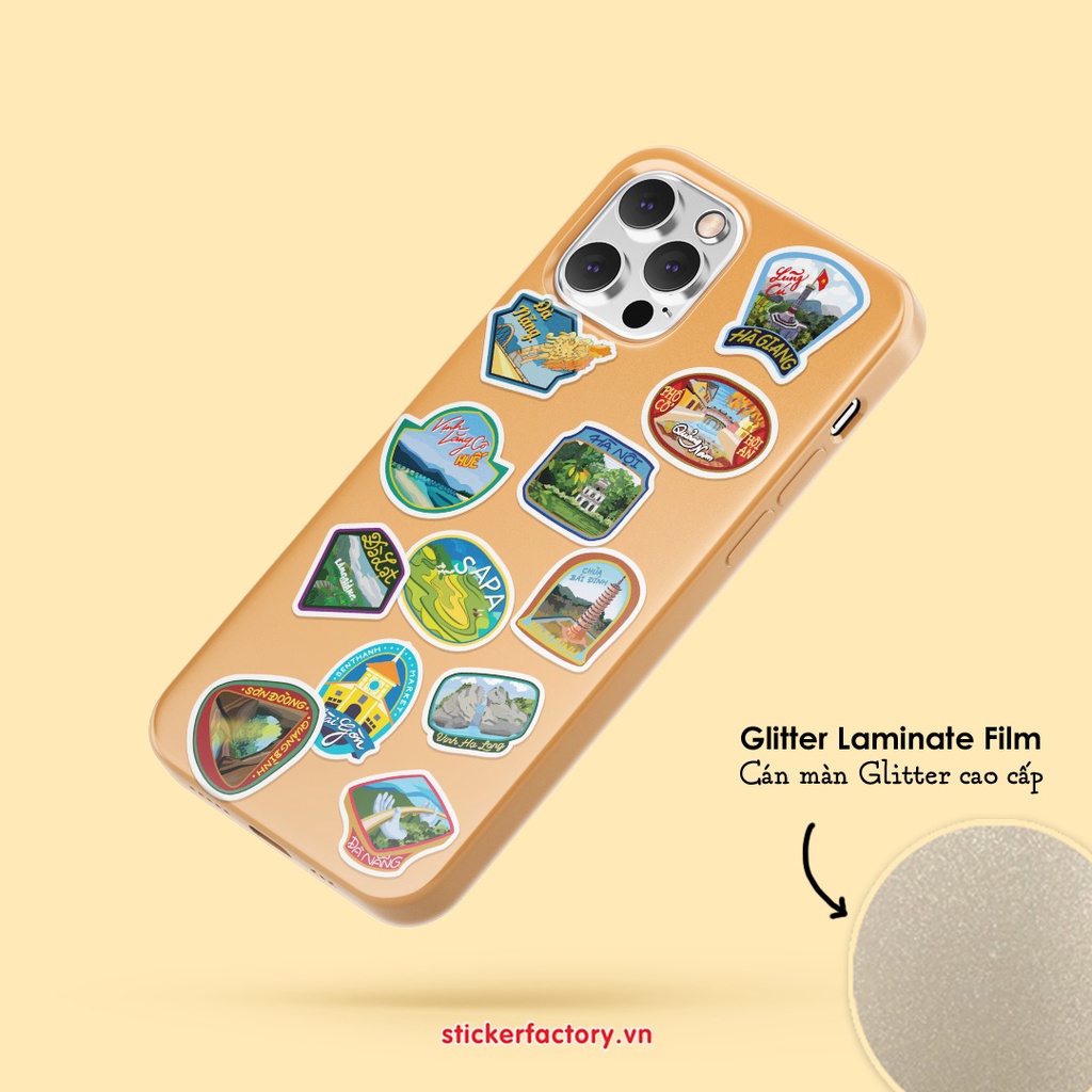 Vol 28 Vietnam Tourist Place - Little sticker sheet A6 cán màn kim tuyến cao cấp - Sticker Factory