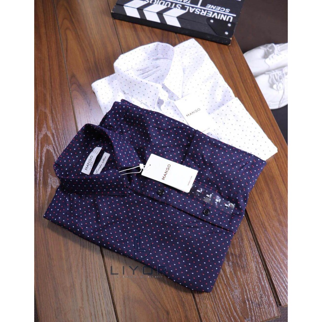 Áo sơ mi (HỖ TRỢ ĐỔI SIZE) nam ngắn tay họa tiết chấm bi đơn giản - Liyor - ASMN002 | BigBuy360 - bigbuy360.vn
