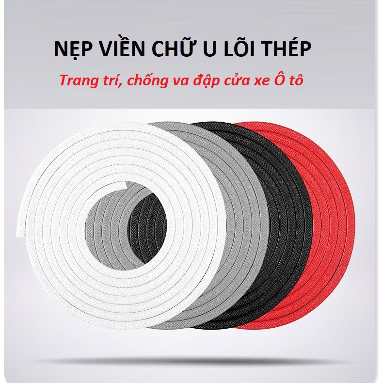 Gioăng cao su, nẹp viền cửa chữ U lõi thép PHUS chống va đập, cách âm, chống ồn