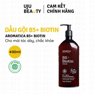 Dầu gội dưỡng tóc Aromatica B5 Biotin Fortifying Shampoo 400ml cho tóc bỏng khỏe hơn