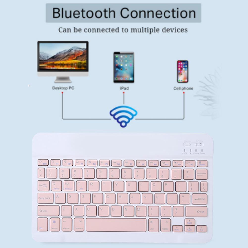 Bàn Phím + Chuột Không Dây 10 Inch Kết Nối Bluetooth Nhiều Tính Từ Sắc / Ipad Bảng Màu Thoại F5S3