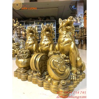Linh Khuyển Phú Quý Bằng Đồng - Tượng Chó Phong Thủy Bằng Đồng