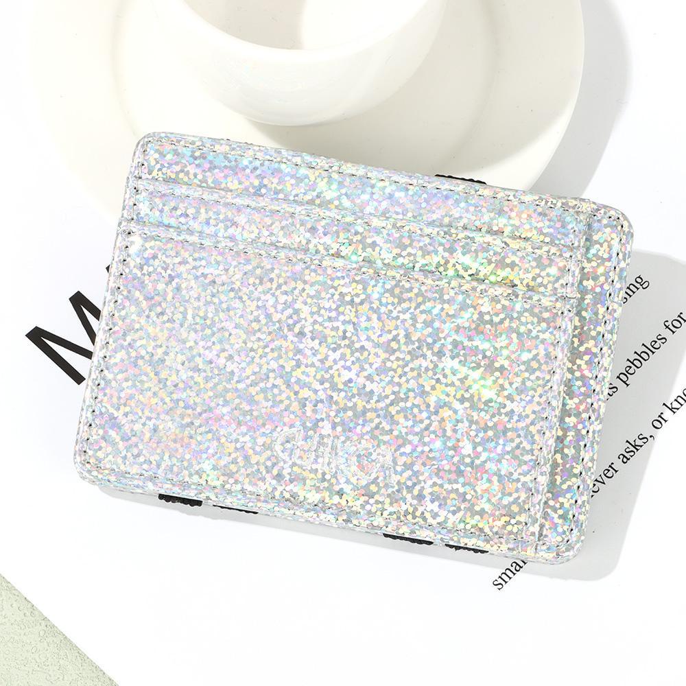 MIHAN1 Ví Đựng Tiền Xu Mini Bằng Da PU Đính Sequin Lấp Lánh