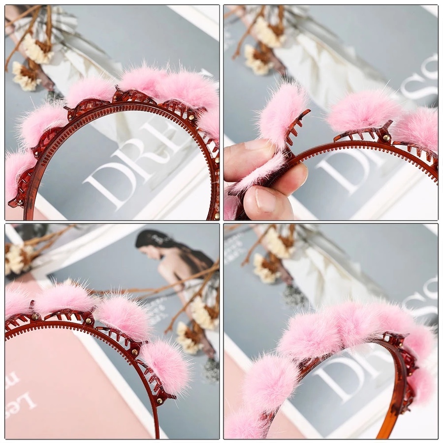 Cài tóc phủ lông phong cách Hàn Quốc dành cho nữ