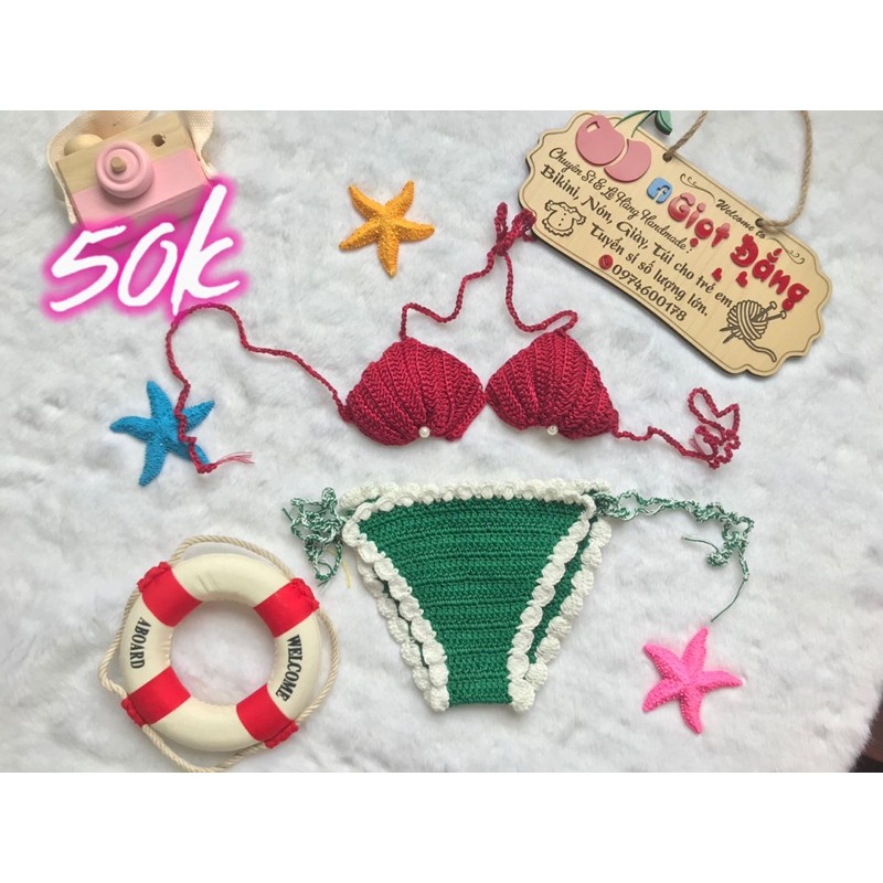 [GIẢM GIÁ 40%]BỘ CÁC SẢN PHẨM BIKINI LEN CHO BÉ TỪ 5-13KG ĐI BƠI TẮM BIỂN | BigBuy360 - bigbuy360.vn