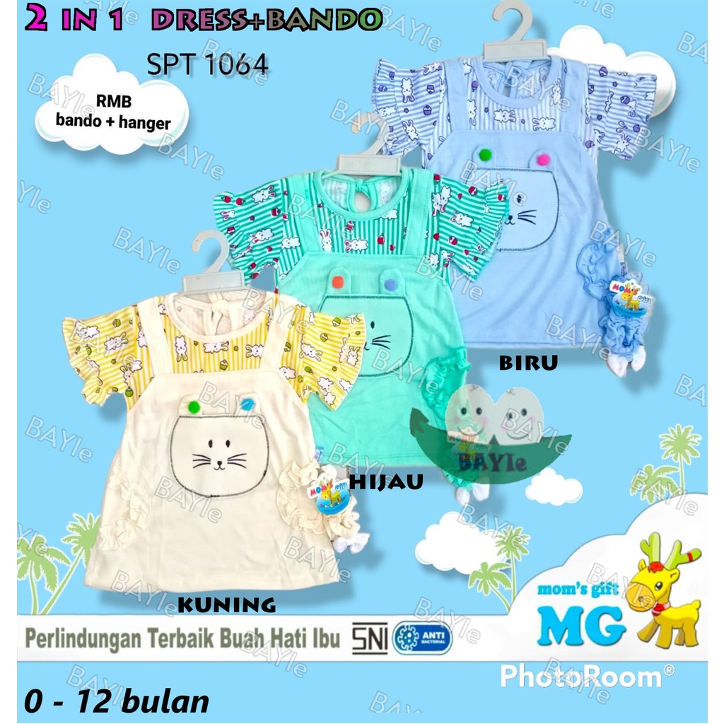 Bộ Đầm + Băng Đô Hình Thỏ SPT1064 Dễ Thương Cho Mẹ Và Bé Gái 0-12 Tháng Tuổi