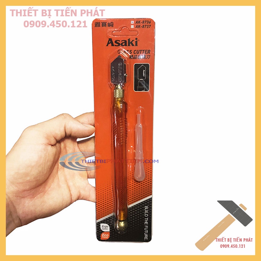 DAO CẮT KÍNH, KIẾNG ASAKI TAY CẦM NHỰA  AK-8736
