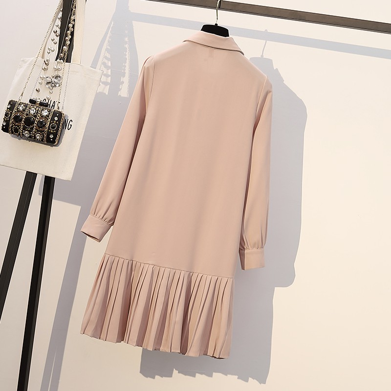 🌸Hàng Order🌸 Váy Sơ Mi Bigsize Thắt Nơ Chân Váy Xếp Ly Trẻ Trung Nữ Tính 🌸Hàng Quảng Châu | BigBuy360 - bigbuy360.vn