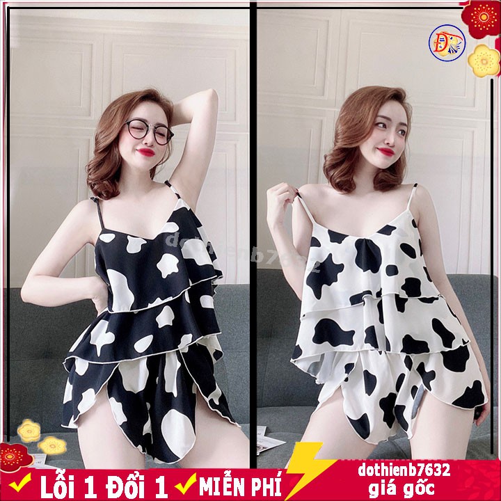 yếm ngủ sexy 💖 KÈM ẢNH SÀN 💖 Đồ bộ 2 dây chất liệu lụa satin cao cấp mềm mịn kèm quần đùi siêu cute