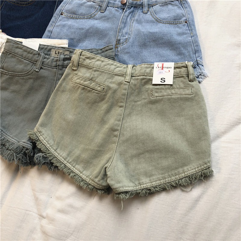 Quần Short Lưng Cao Phong Cách Retro 19034
