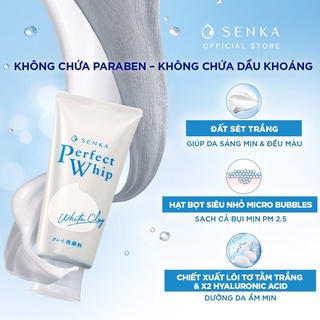 Sữa rửa mặt trắng da SENKA Perfect White Clay 120g / Sửa rửa mặt Senka trắng