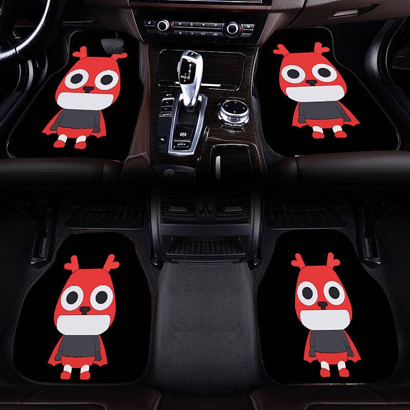 Thảm để chân da lộn chống trơn trượt trên ô tô hình hoạt hình dễ thương đa năng dễ vệ sinh