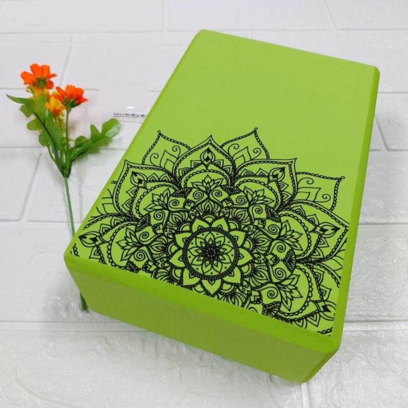 Gạch tập yoga xốp Eva nặng 200g in hoa mandala - Yoga blocks  BN