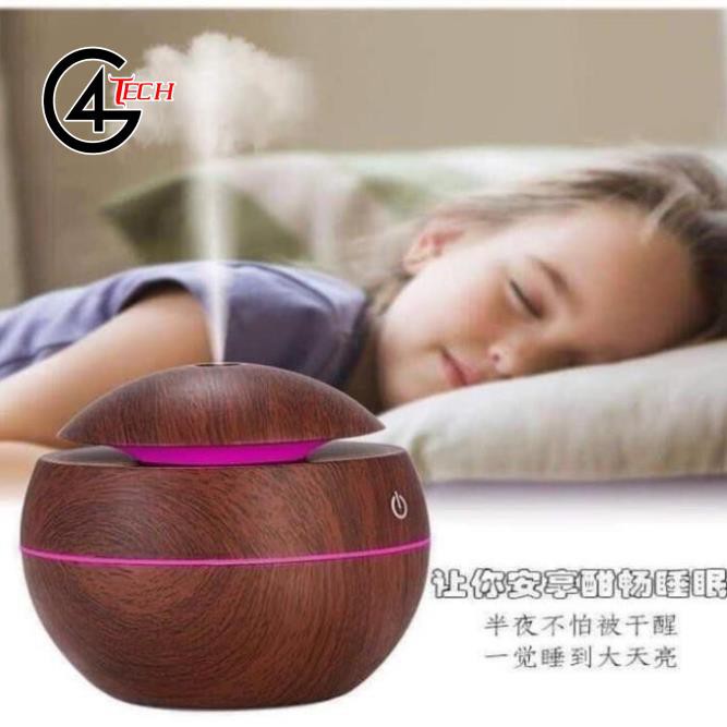 Máy khuếch tán tinh dầu vân gỗ cao cấp tròn