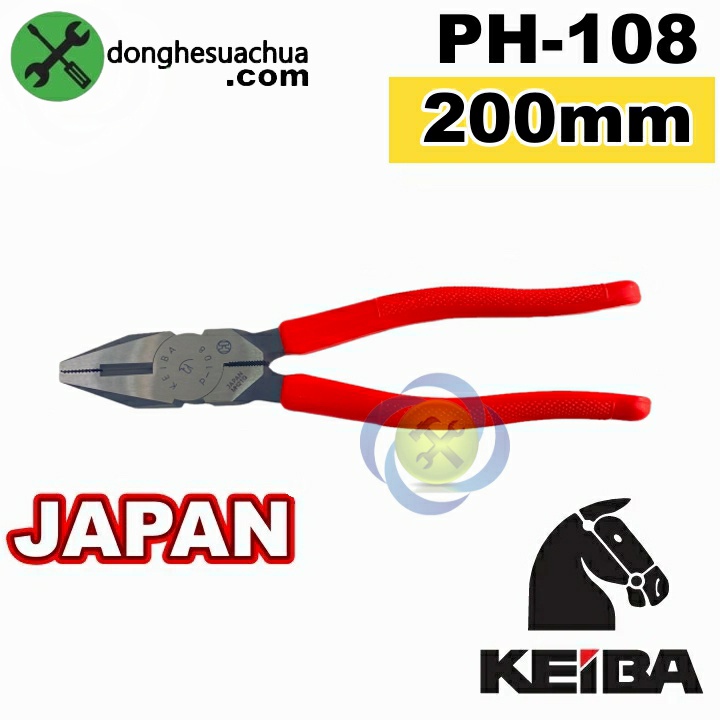 Kìm điện Keiba PH-108 Nhật Bản dài 200mm cán đỏ (Japan)