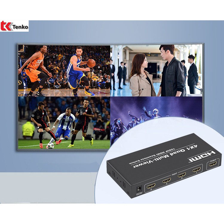 Bộ Gộp switch HDMI 4 vào 1 ra Tenko TK-041