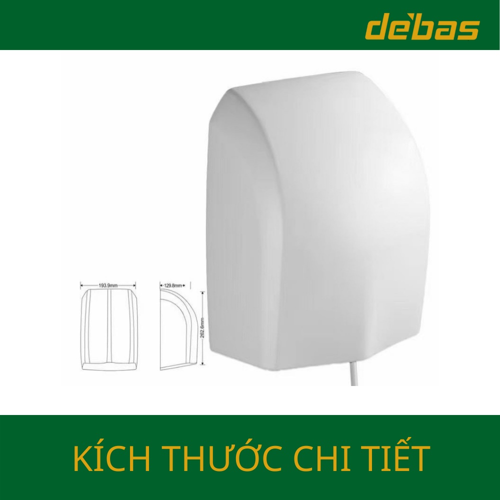 Máy sấy tay kháng khuẩn tự động cảm biến cảm ứng chính hãng cao cấp Debas M3988 M3788