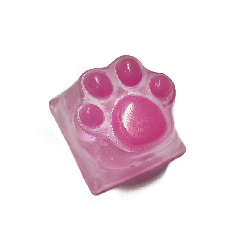 Nút Bàn Phím Silicone Bằng Hợp Kim Nhôm Trong Suốt In Hình Dấu Chân Mèo Cho Đèn Trong Suốt