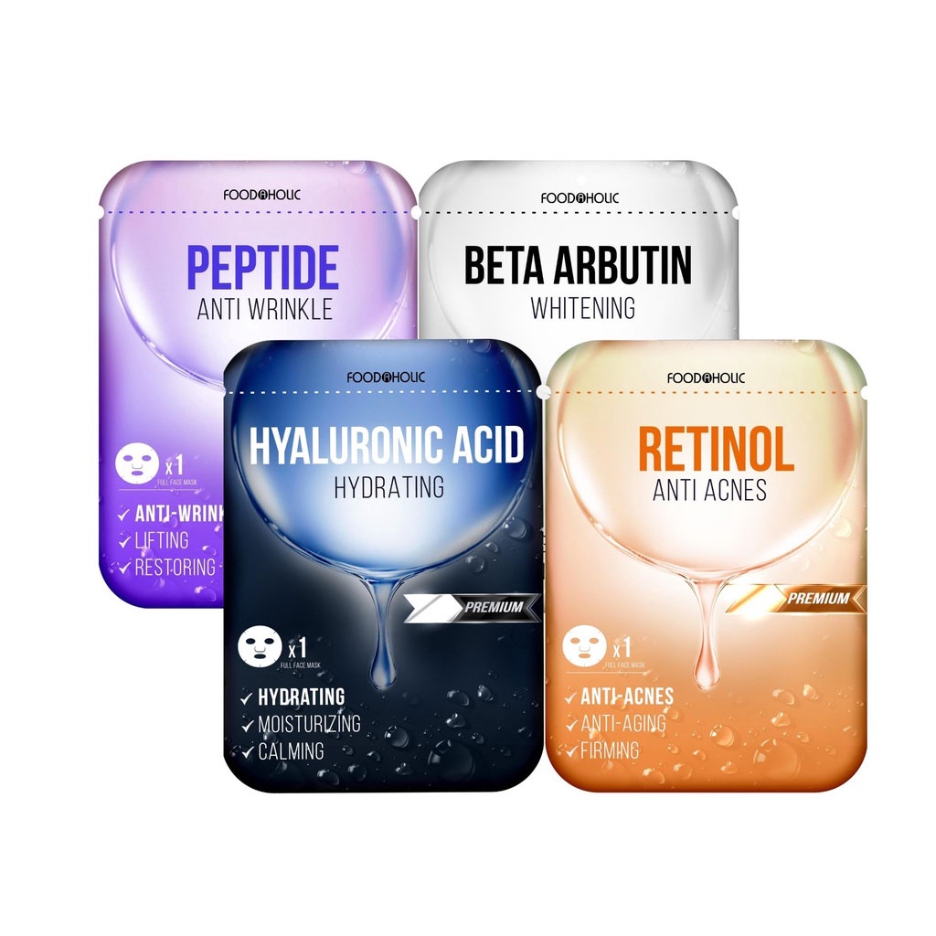 Măt Nạ Giấy Dưỡng Ẩm, Dưỡng Trắng Da Hàn Quốc Foodaholic 23g