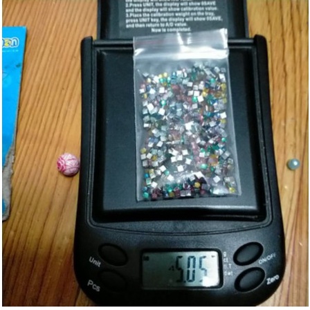 5-10gam cườm dán vuông, cườm dán móng 2mm